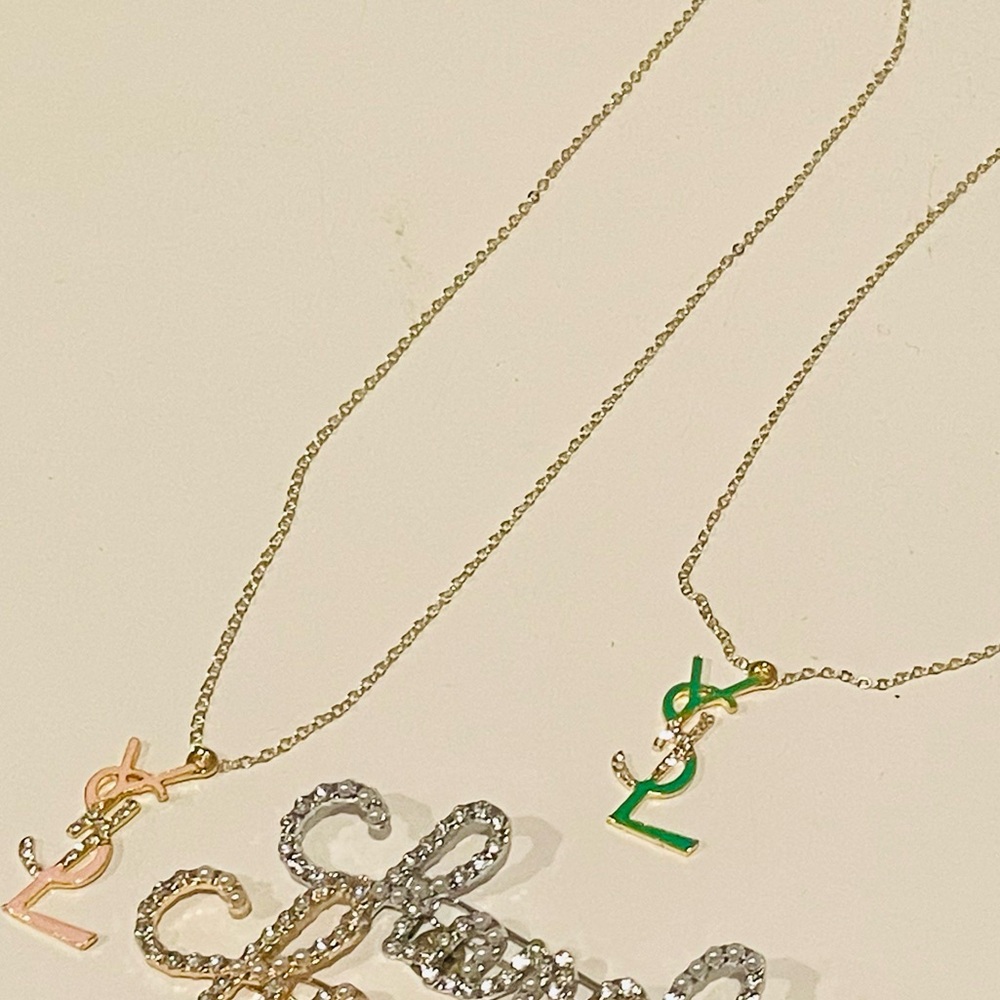Fashion Necklaces gold Pink Green